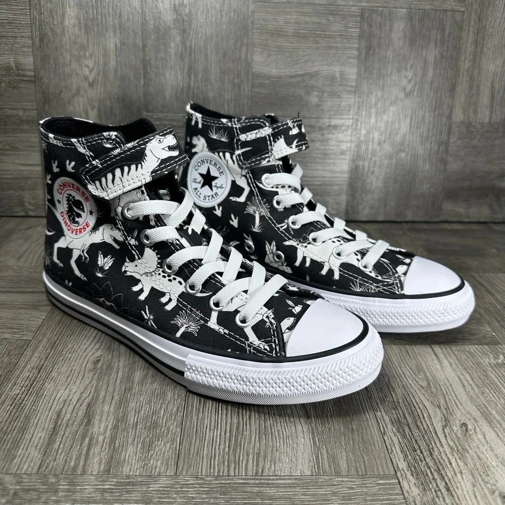 Converse Sneaker Dinoverse Kids 3 Black Dinosaur High Top A15064F NEW